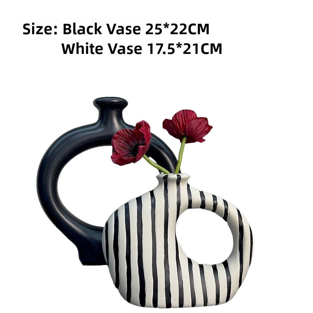 Modern Ceramic Vase Living Room TV Cabinet Desktop Simple Flower Storage Bottle Hall Entrance Decorative Ornaments Room Design